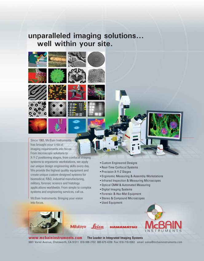 McBain Instruments for Microscopy and Confocal Imaging Systems Ad