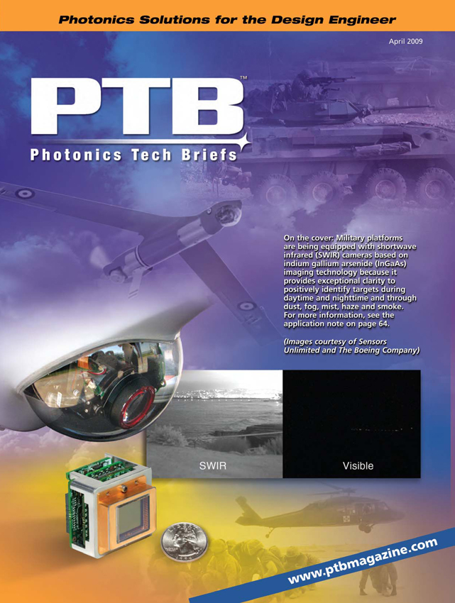 SMM Produced Cover on Photonics Tech Briefs to Illustrate Use of Sensors Unlimited SWIR Cameras on UAV Payloads