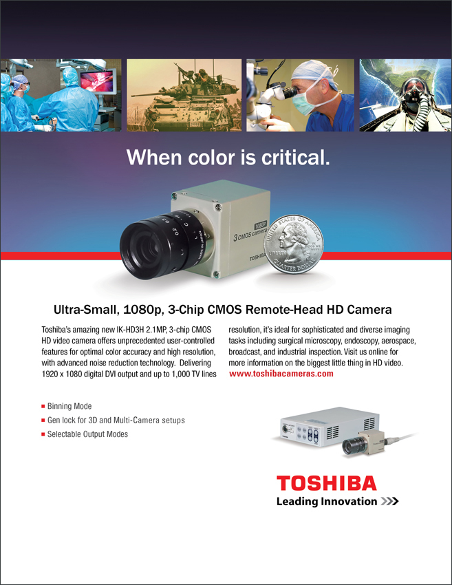 Toshiba Imaging Compact Remote Head 3-Chip CMOS Video Camera Ad